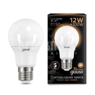 ლედ ნათურა A60 Globe 12W E27 2700K gauss - 102502112
