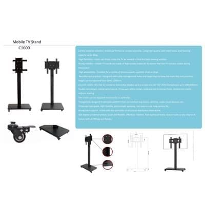 ტელევიზორის საკიდი Allscreen C1600, 26”-55”, TV Mount With Roller, Black