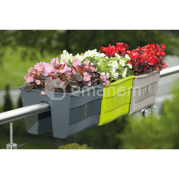 პლასტმასის ქოთანი ყვავილებისთვის FORM PLASTIC Wave railing pot 2488-042 Ø30 ფსტისფერი