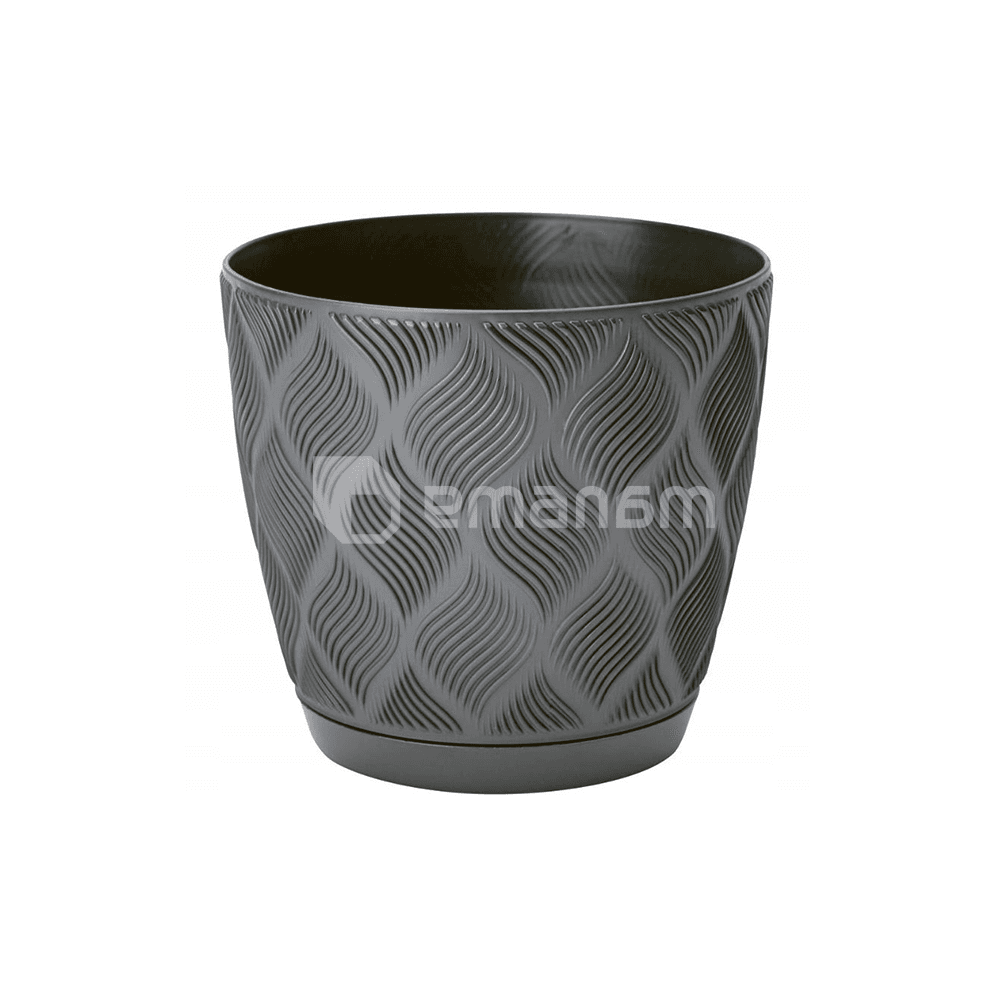 ქოთანი ყვავილის FORM-PLASTIC flow petit eco recycled z podstawka 13 anthracite