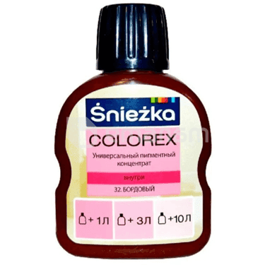 უნივერსალური პიგმენტი-კონცენტრატი Sniezka Colorex 100 მლ ბორდოსფერი N32