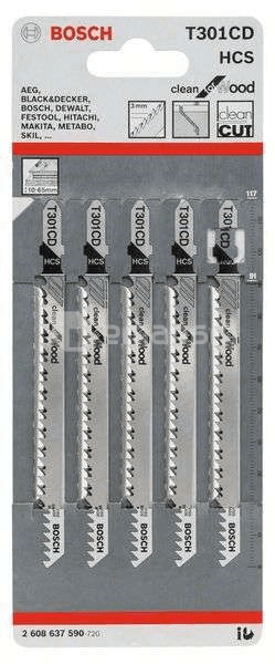 პირი ბეწვახერხის Bosch T 301 CD, HCS 5 მმ