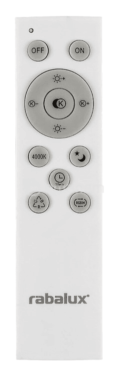 ჭერის სანათი Rabalux Katina 36W 3000 6500K Ø475 H70მმ თეთრი 71018
