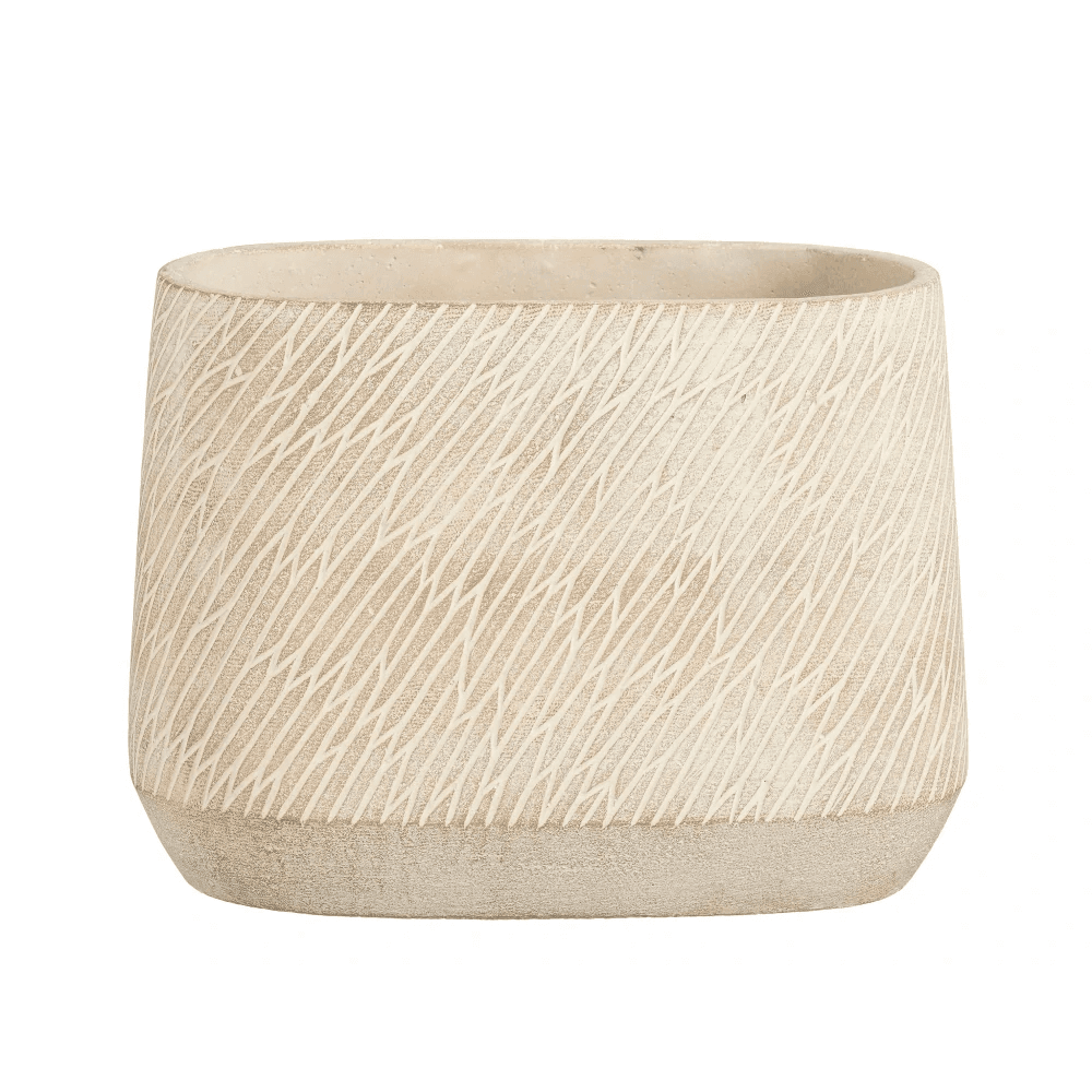 ქოთანი კერამიკული Camino pot oval taupe - l28xw16xh21cm