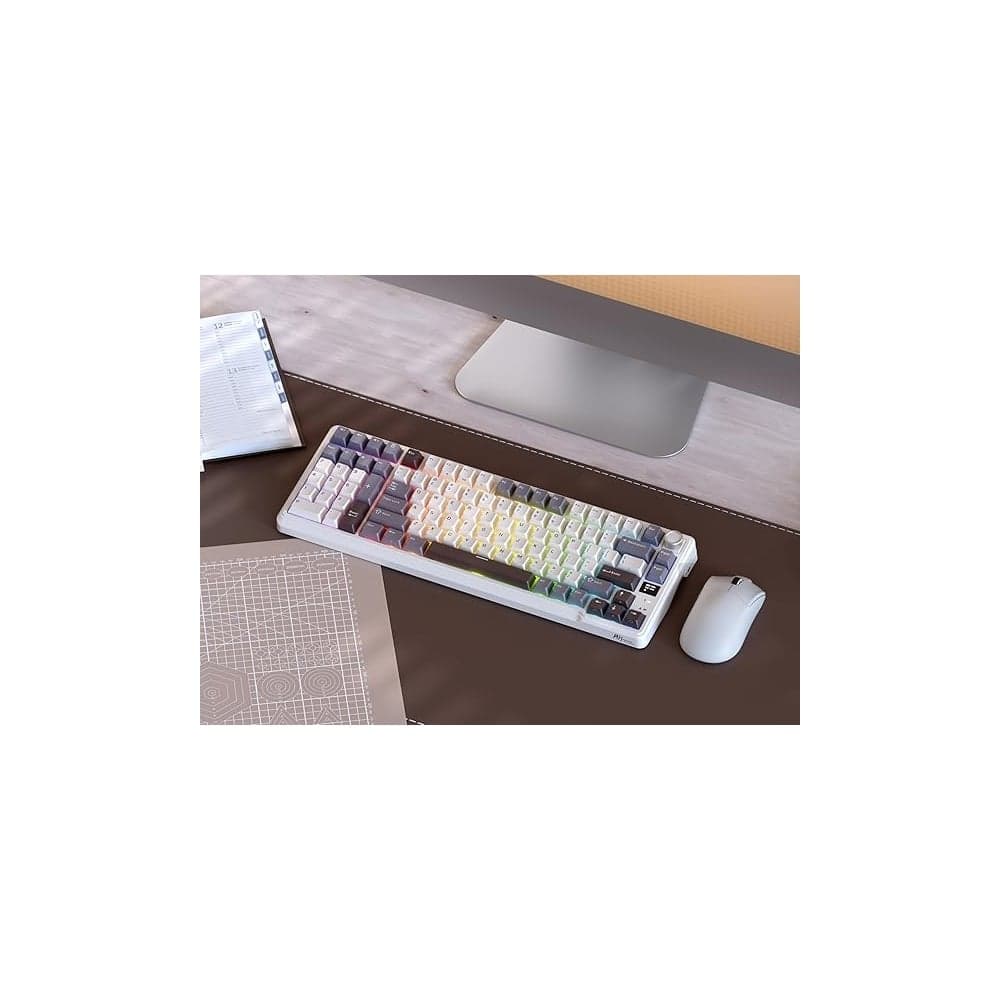 კლავიატურა Royal Kludge RK L98 RGB Mechanical Keyboard, Cream Switch, Hot Swappable, Wireless, Type-C, Bluetooth, 2.4GHz, Sandalwood Brown