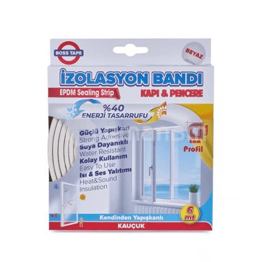 შემამჭიდროებელი ლენტი ფანჯარისთვის Boss Tape 3159 D 9 მმ/ x 6 მ თეთრი