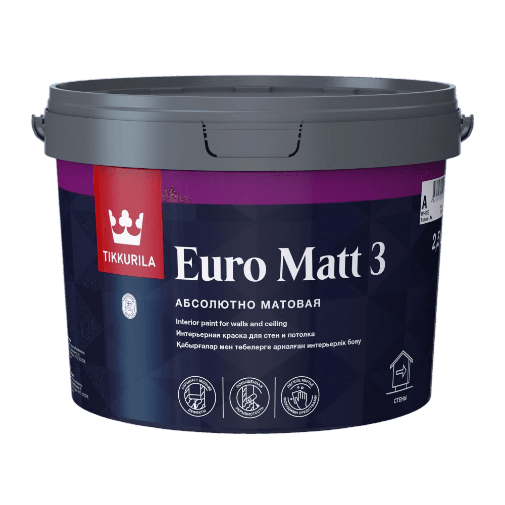 საღებავი ინტერიერის Tikkurila EURO MATT 3 C_New 2,5 ლ
