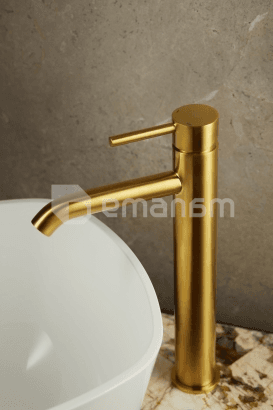 ხელსაბანის ონკანი KFA Moza Gold მაღალი (სიფონით Click-Clack)