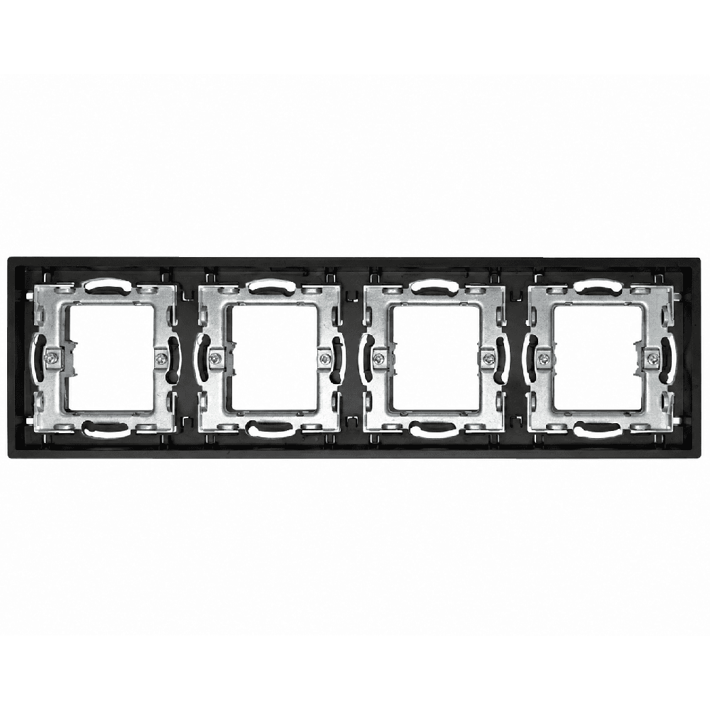 ჩარჩო ჩამრთველისა და როზეტისთვის DOMINO LS-70/90-049 4 ადგილიანი შავი 29.5x8 სმ