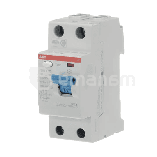 დამცავი გამორთვის მოწყობილობა ABB 230 V AC 40 A 10 kA 30 mA 2 P Type A