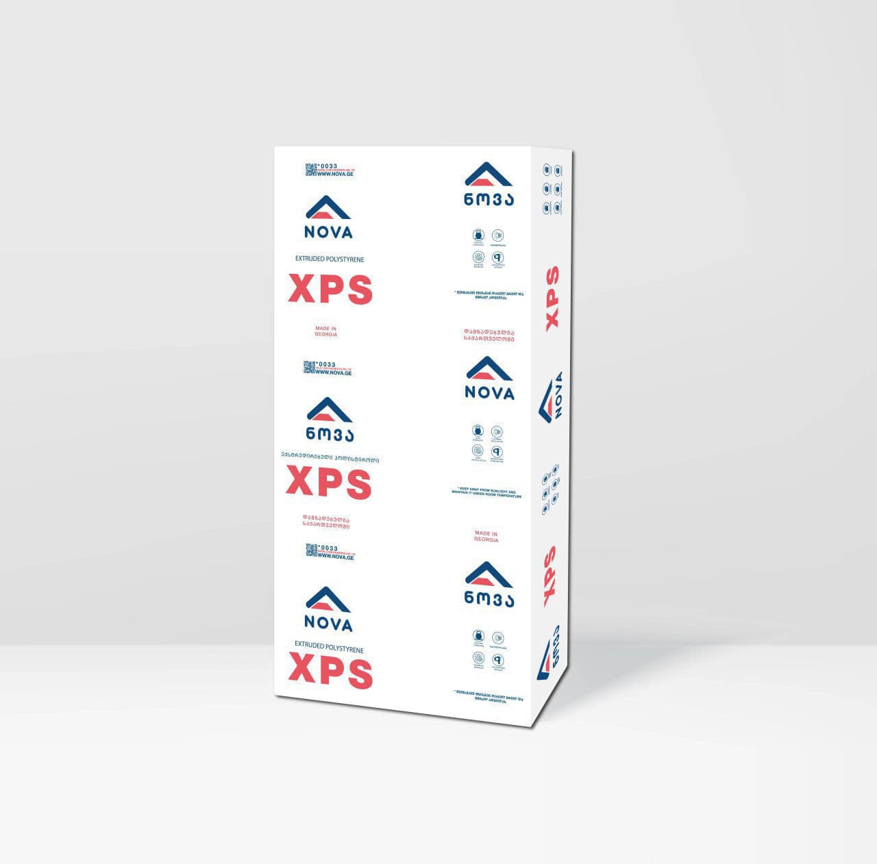 ექსტრუდირებული პოლისტიროლი XPS 3X60X120 სმ (14 ცალიანი შეკვრა) TIP2000 ვარდისფერი NOVA