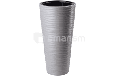 პლასტმასის ქოთანი ყვავილებისთვის FORM PLASTIC Sahara Dunes Slim raund 2790-055 Ø35 ღია ნაცრისფერი