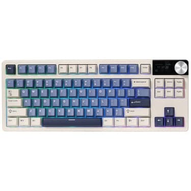 კლავიატურა Royal Kludge RK S85 RGB Mechanical Keyboard, Cloud switch, Hot Swappable, Wireless, Type-C, Bluetooth, 2.4GHz, Horizon Blue