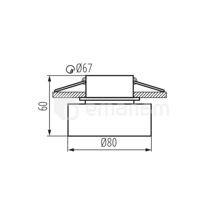 სანათი წერტილოვანი KANLUX GOVIK GX5.3 GU10 DSO-B 29236
