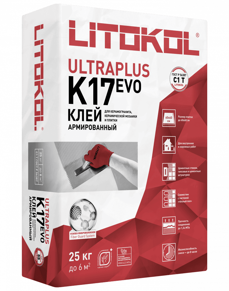 წებო-ცემენტი UltraPlus K17 EVO 25კგ