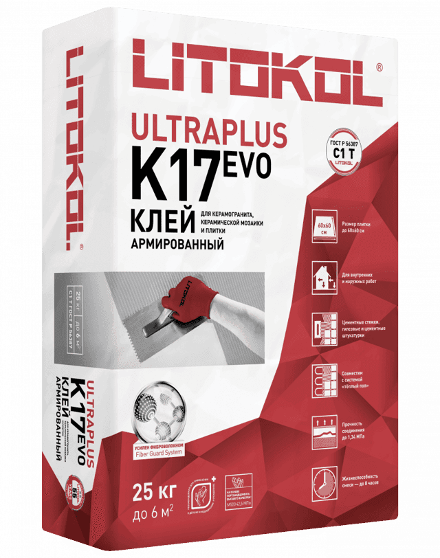 წებო-ცემენტი UltraPlus K17 EVO 25კგ