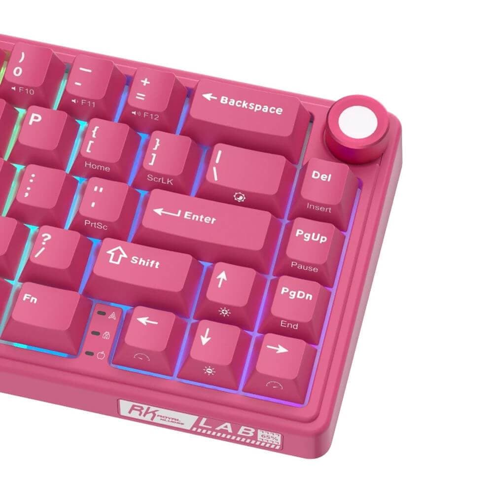 კლავიატურა Royal Kludge RKR65-BR-XH RGB Mechanical Keyboard, Cream Switch, Hot Swappable, Wired, USB, Berry Red