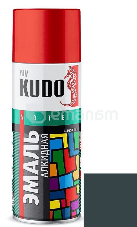 ემალი უნივერსალური Kudo KU-10186 Ral 7026 ძალიან მუქი ნაცრისფერი 520 მლ