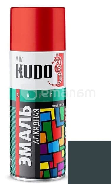 ემალი უნივერსალური Kudo KU-10186 Ral 7026 ძალიან მუქი ნაცრისფერი 520 მლ