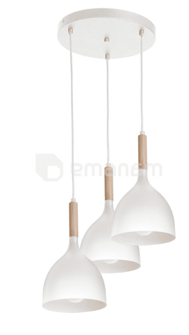 საკიდელი LUMINEX 3 Noak თეთრინატური ხე 1195 E27 3x MAX 60W