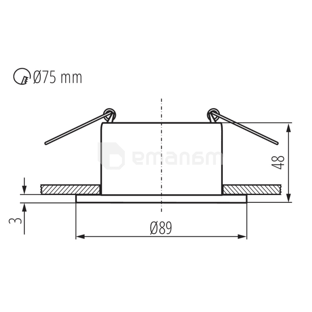სანათი წერტილოვანი Kanlux 36225 DSO SR/B GLOZO Gx5.3 GU10