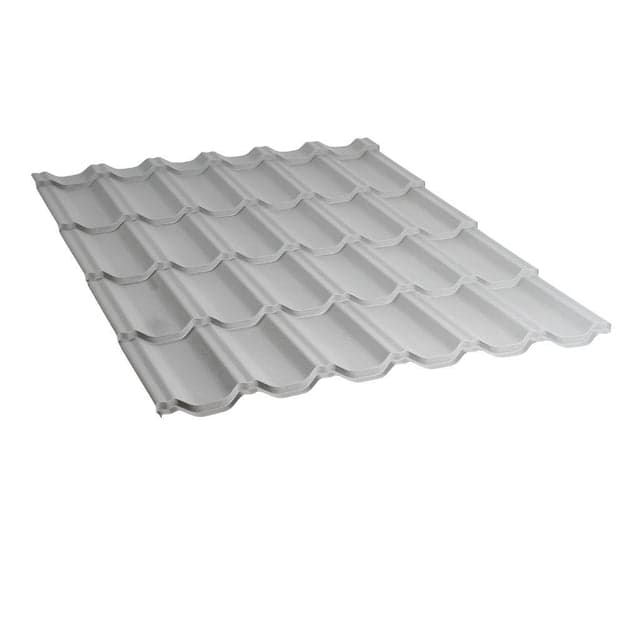 მეტალოკრამიტი ფერადი თუნუქის სახურავი 0.5X1200 ხაოიანი RAL9006 NOVA