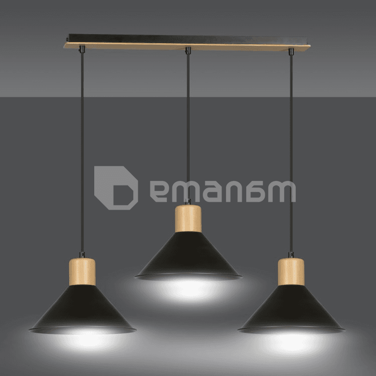 საკიდი EMIBIG Rowen 3 E27 3x MAX 60W შავი