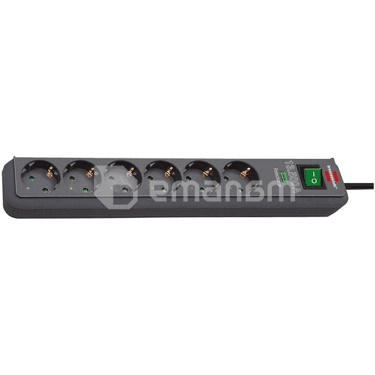 დამაგრძელებელი 6 Brennenstuhl 5მ 13.500A ანტრაციტი Eco-Line