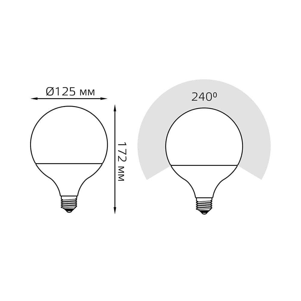 ლედ ნათურა G125 E27 22W 3000K 1/24 - 105102122