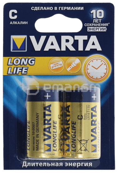 ელემენტი Varta Longlife Alkaline C 2 ც (04114 113 412)