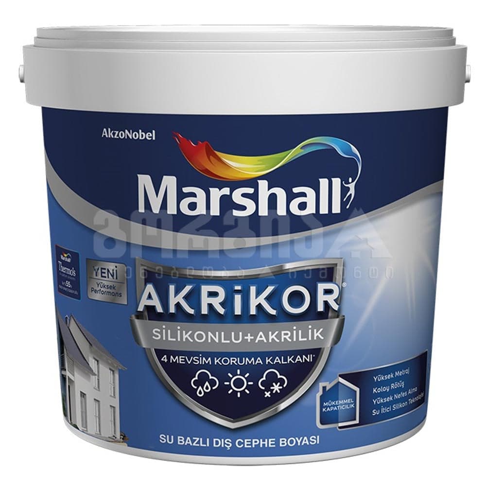 საღებავი ექსტ.akrikor siliconedacrylic marshall 2.5ლტ თეთრი