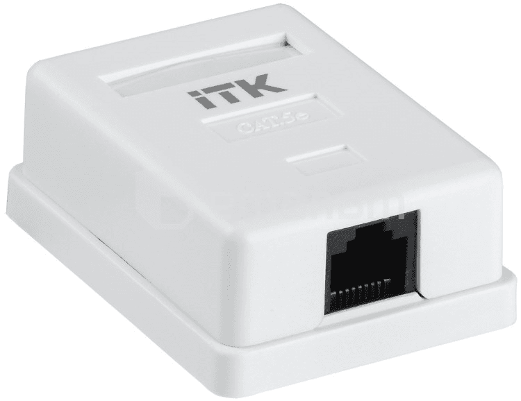 როზეტი კომპიუტერის გარე ITK CS2-1C5EU-12 1 განყოფილებიანი RJ45 CAT5E UTP თეთრი
