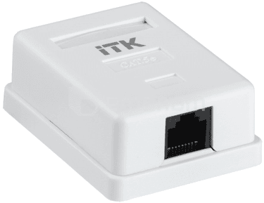 როზეტი კომპიუტერის გარე ITK CS2-1C5EU-12 1 განყოფილებიანი RJ45 CAT5E UTP თეთრი