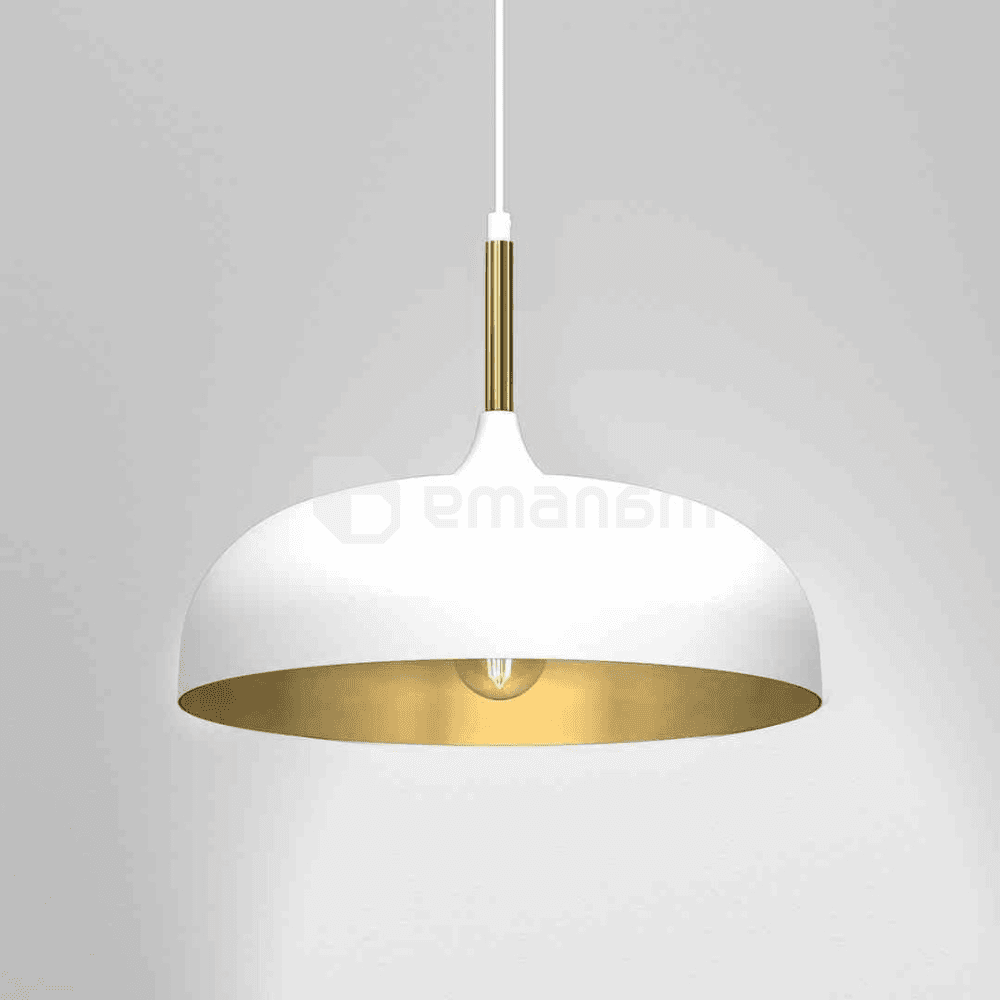 საკიდი Milagro MLP8031 LINCOLN 1 E27 Ø35cm თეთრი ოქროსფერი