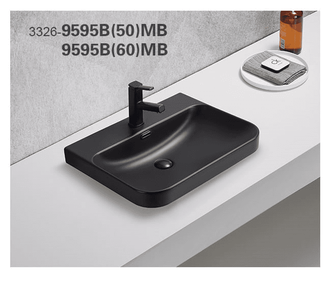 ხელსაბანი ავეჯისათვის Pate 9595B(50)MB Matt შავი
