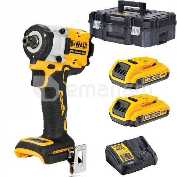 ქანჩსახრახნი აკუმულატორის დარტყმითი DeWalt DCF922P2T-QW 18V