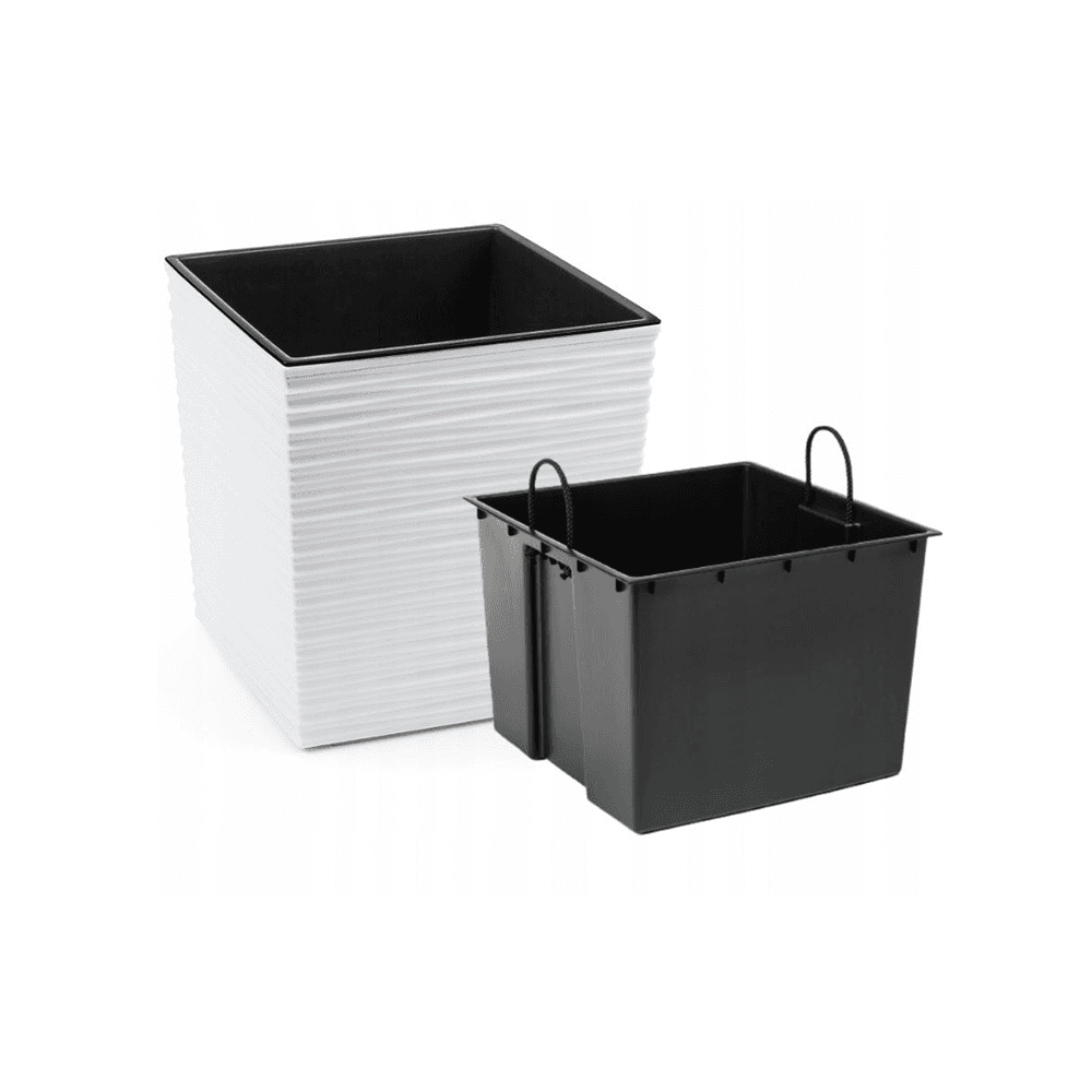 ქოთანი ყვავილის Lamela JUKA chisel planter white 40x40 სმ