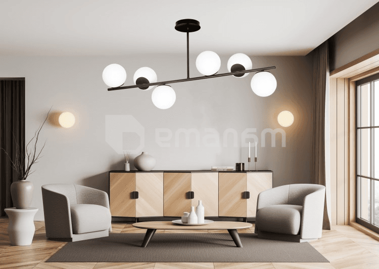ჭაღი EMIBIG BIOR 6 E14 6x MAX 40W შავი