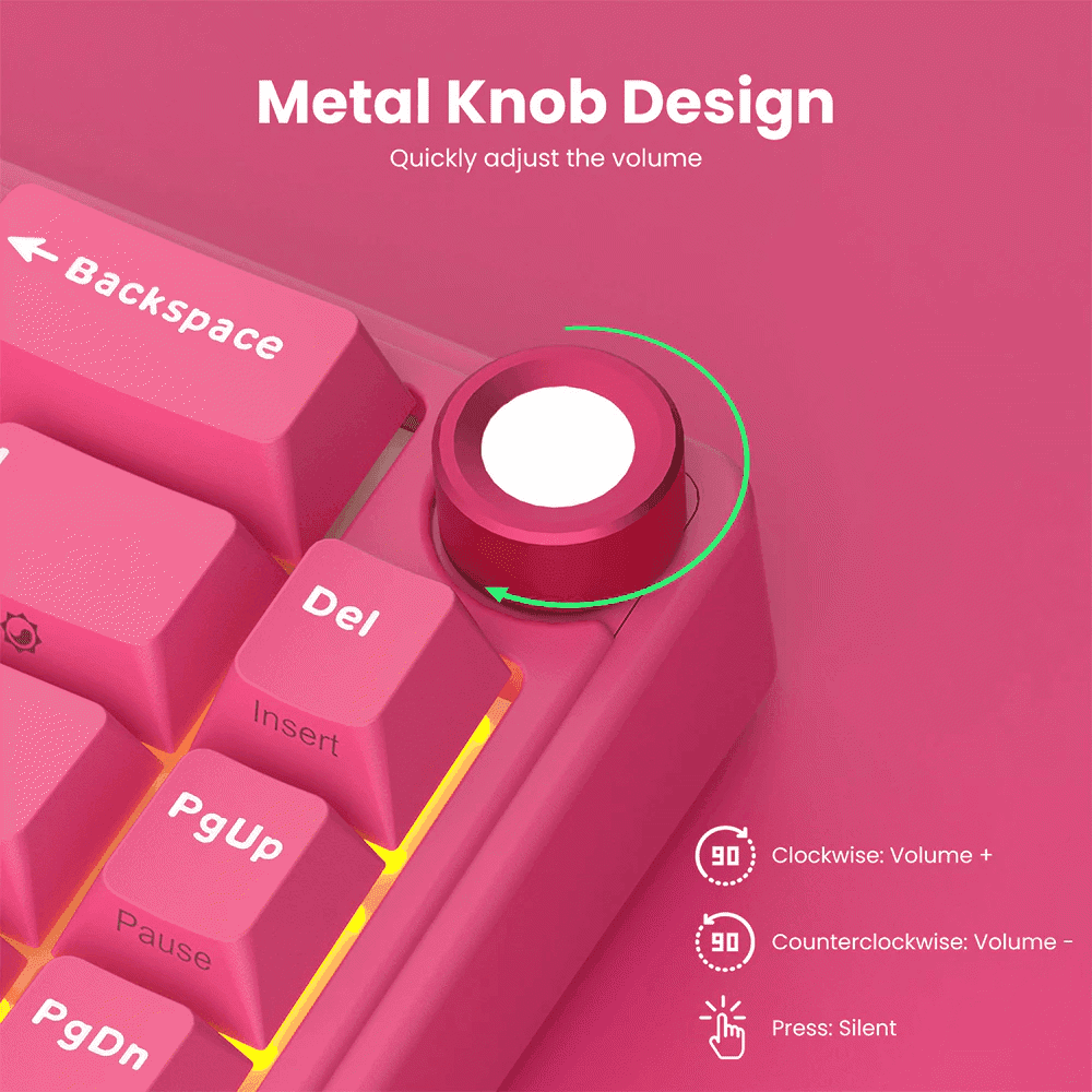 კლავიატურა Royal Kludge RKR65-BR-XH RGB Mechanical Keyboard, Cream Switch, Hot Swappable, Wired, USB, Berry Red