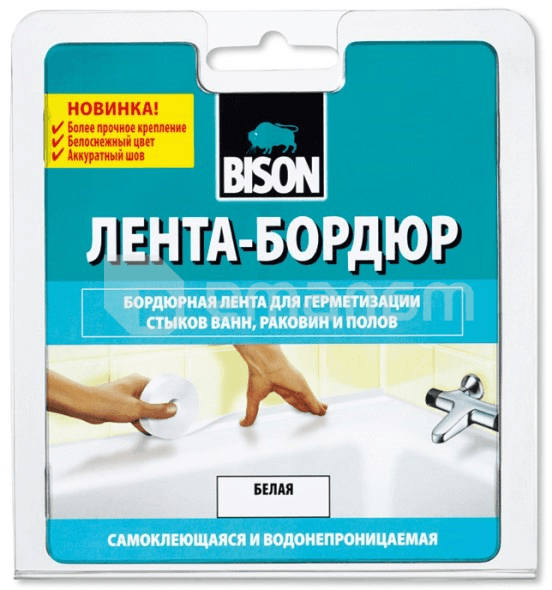 თვითწებვადი ლენტი Bison Sealantstrip Sanitary 62მმx3.35მ თეთრი