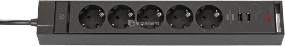 დამაგრძელებელი 5 Brennenstuhl 1,5მ 2 USB ამომრთველი GSL05