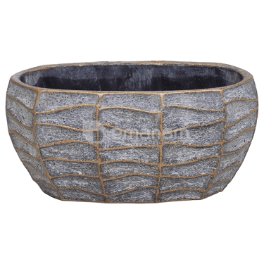 კერამიკული ქოთანი Mega Collections Aurum Oval Wave Bronze L27W15H13