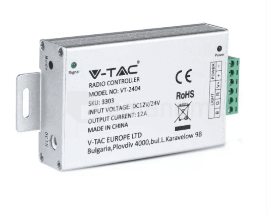 პულტი რადიოკონტროლერის ლედ ლენტისთვის V-TAC 3303 12/24V 144W