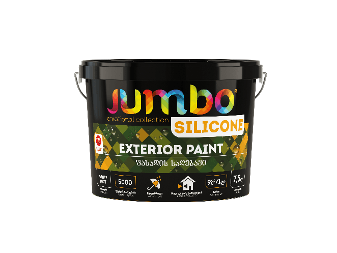 Jumbo Silicone ფასადის საღებავი , სილიკონის თეთრი 4კგ