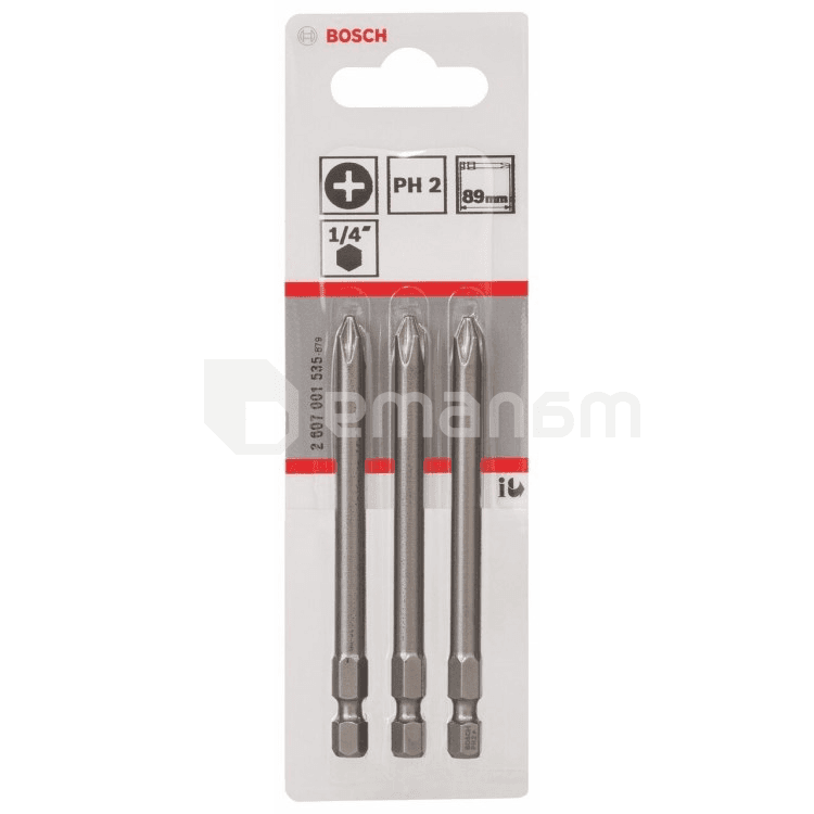 ბიტების ნაკრები Bosch 2607001535 PH2 89 მმ 3 ც