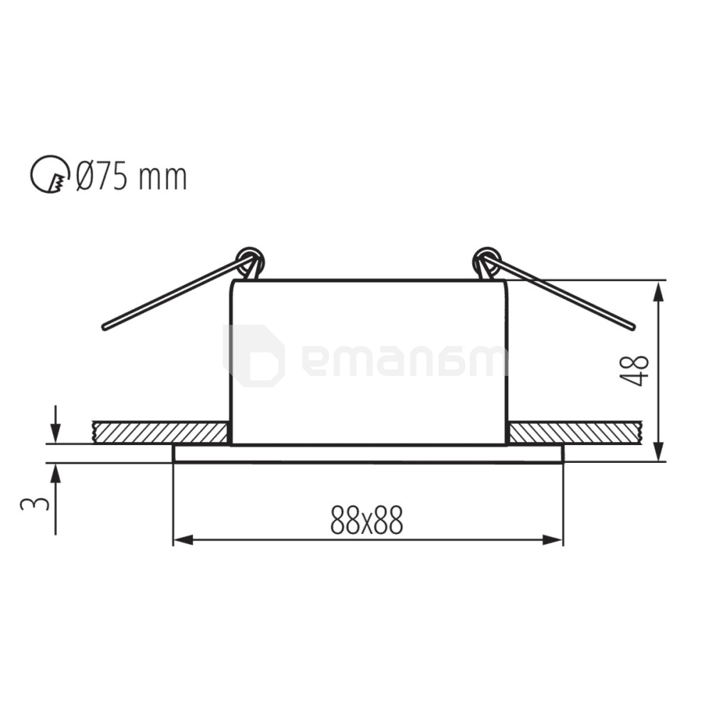 სანათი წერტილოვანი Kanlux 36217 DSL SR/B GLOZO Gx5.3 GU10