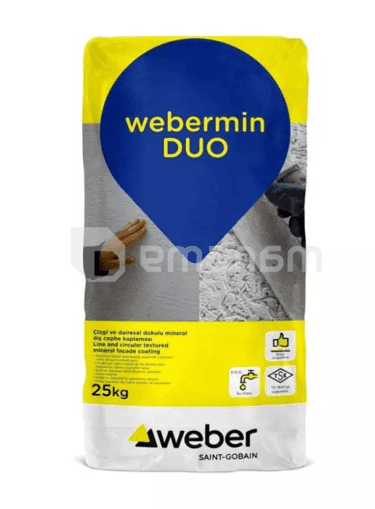 ბათქაში ფასადის ჰიდროსაიზოლაციო Weber Webermin DUO 3-3.5 მმ 25 კგ