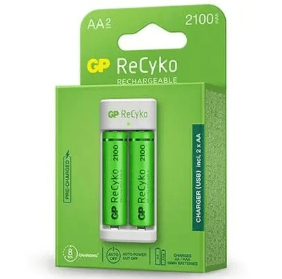 დამტენი მოწყობილობა GP E211 + 2 AA 2100mAh