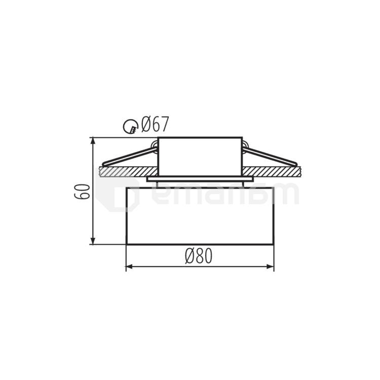 სანათი წერტილოვანი KANLUX GOVIK GX5.3 1x MAX 10W DSO-B/G 29232