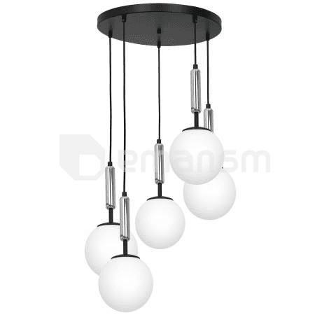 საკიდელი LUMINEX 5 Spira E14 5x MAX 60W შავი ქრომი 3334